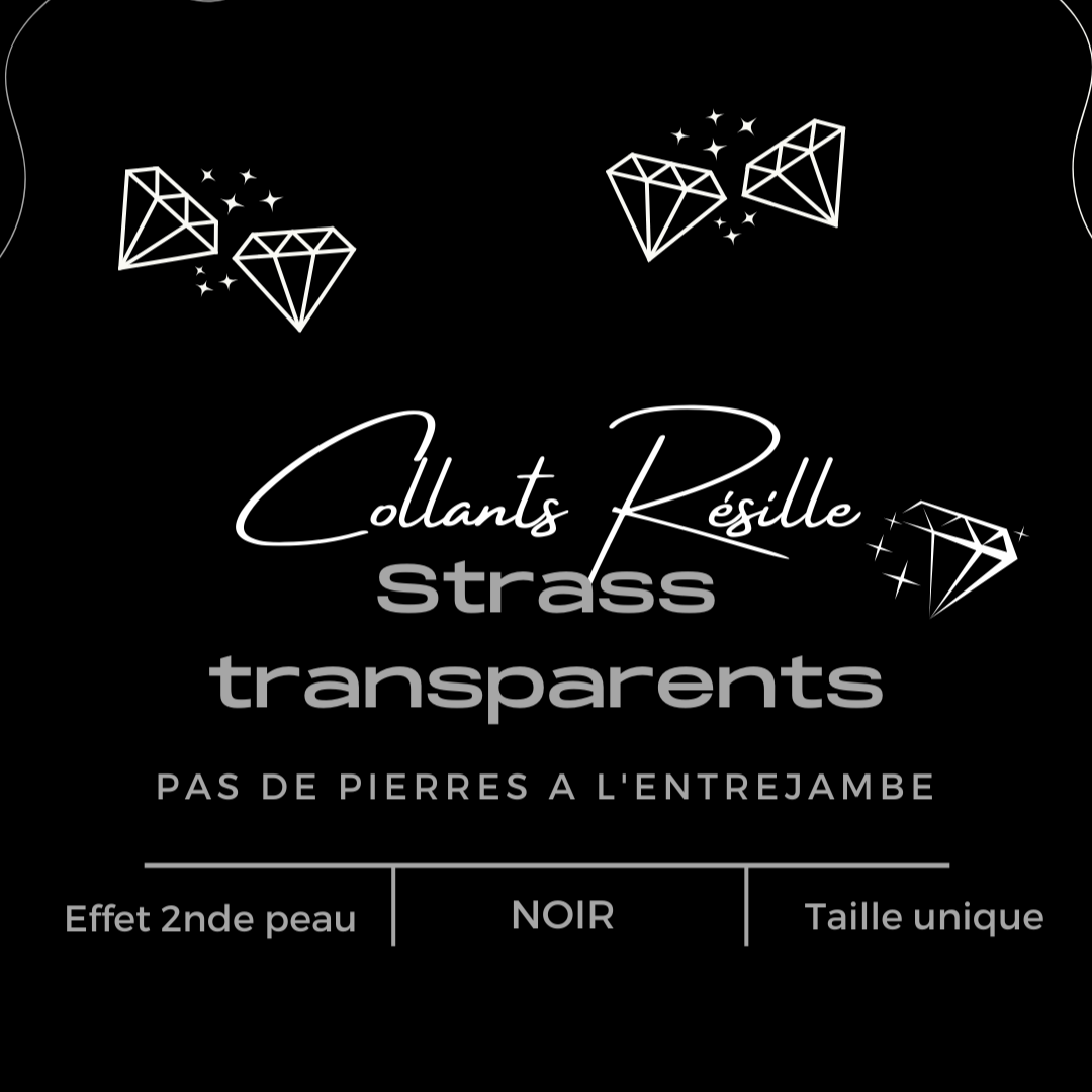 Résille noir à strass transparents