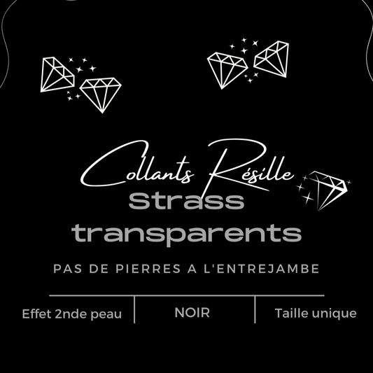 Résille noir à strass transparents
