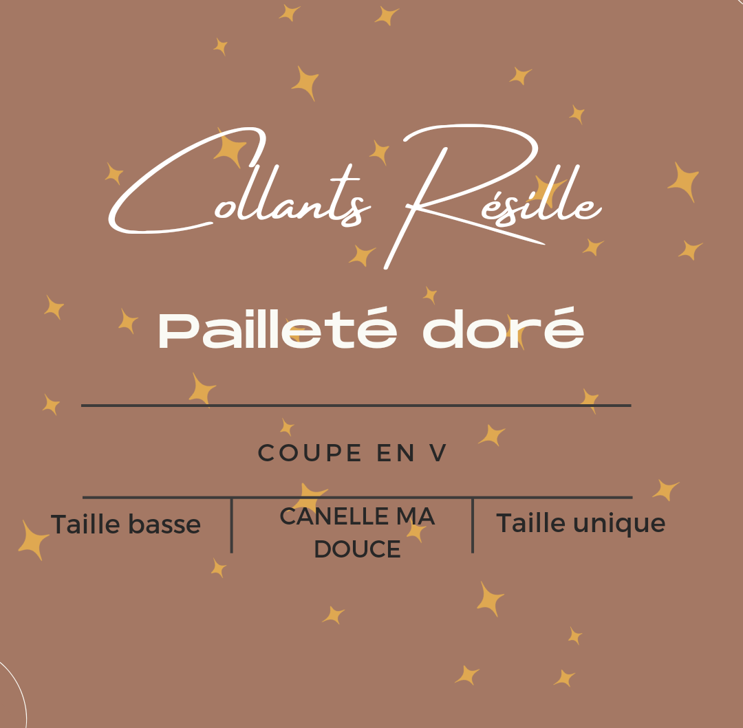 Résille couleurs peaux pailleté doré