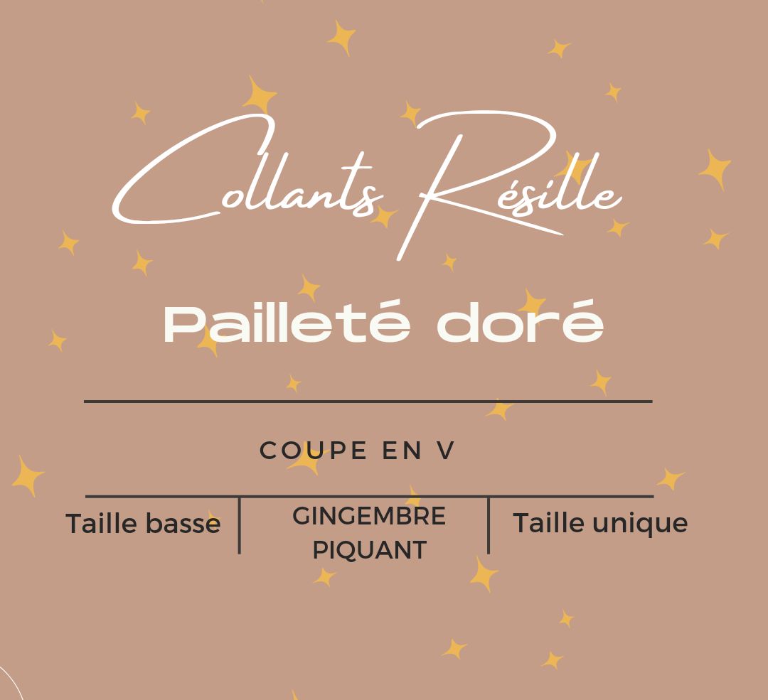 Résille couleurs peaux pailleté doré
