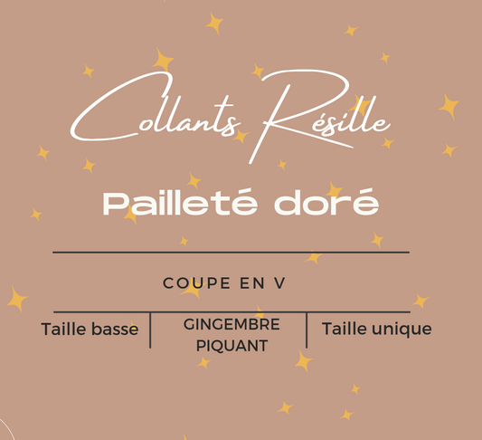Résille couleurs peaux pailleté doré